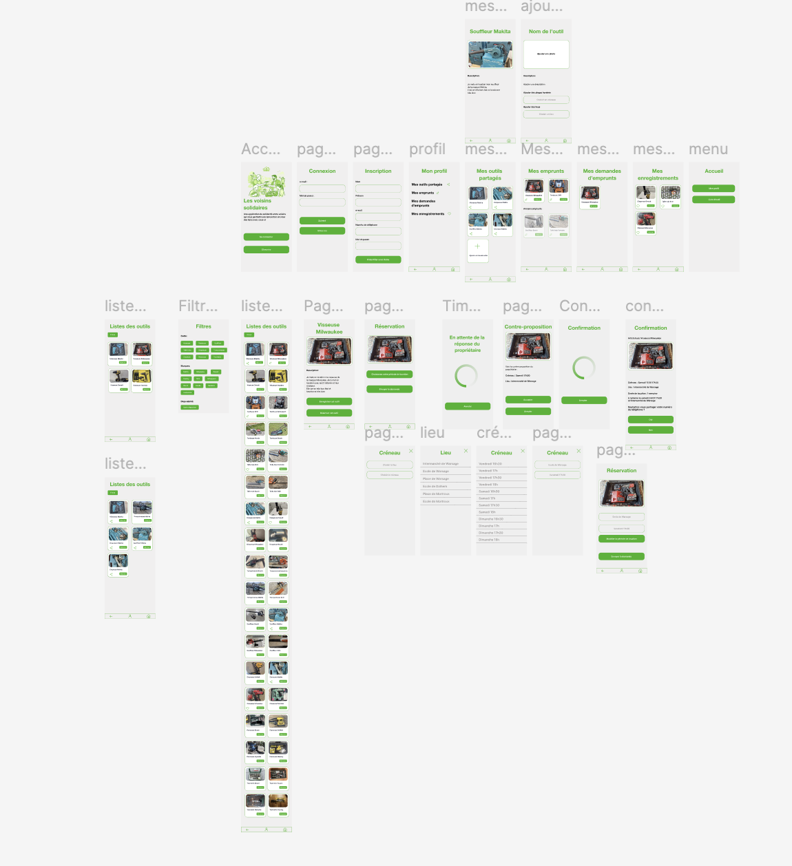 design de l'application les voisins solidaire