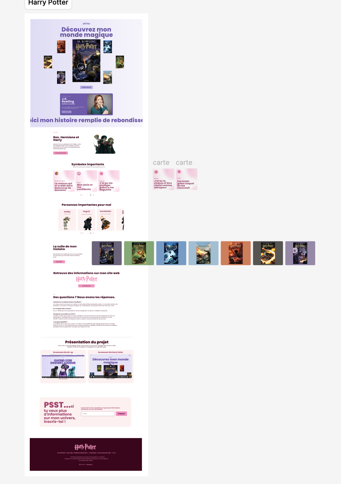 design du site harry potter