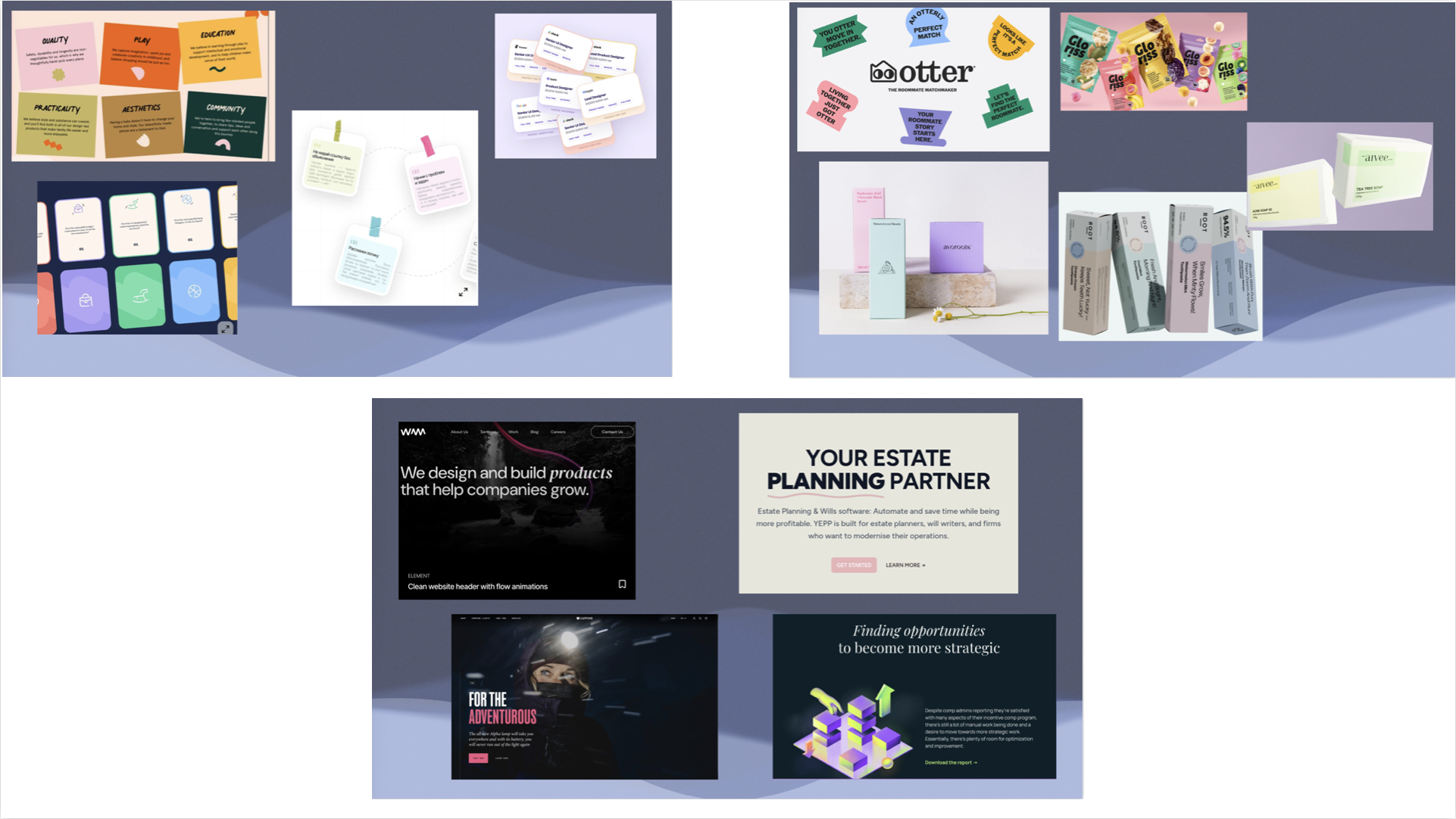 Moodboard du site client PLAI